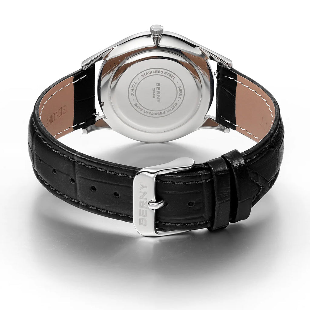 montre à Quartz Ultra-mince boîte en acier inoxydable