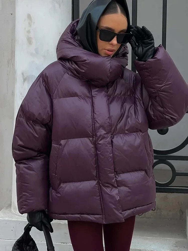 Vestes décontractées à capuche en coton épais