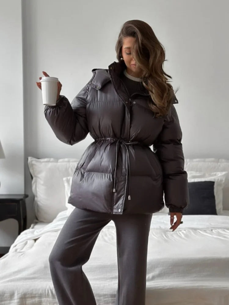 Vestes décontractées à capuche en coton épais